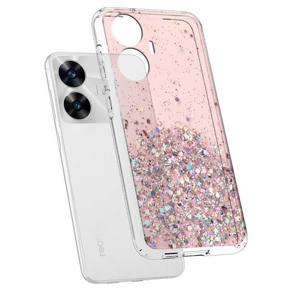 Obal na mobil pre Realme C55, Glittery, ružové