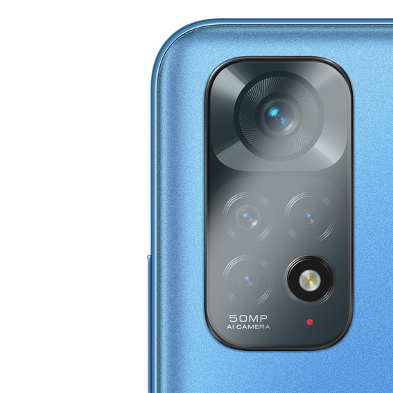 Tvrdené sklo na fotoaparát pre Xiaomi Redmi Note 11, modré