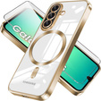 Puzdro pre Samsung Galaxy A26, Electro MagSafe, zlaté + sklo na displej