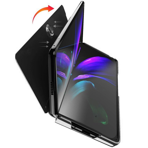 Obal na mobil pre Samsung Galaxy Z Fold 2 5G, Clear View, čierne