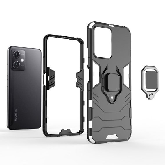 Obal na mobil pre Xiaomi Redmi Note 12 5G / POCO X5 5G, Kickstand Ring, čierne