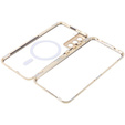 Magnetické puzdro Dual Glass MagSafe pre Samsung Galaxy S21, zlaté