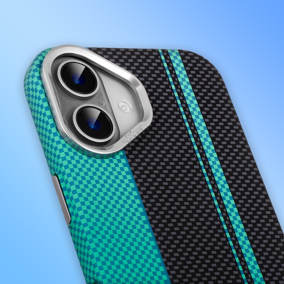 Puzdro pre iPhone 16, Carbon Fiber MagSafe, čierna / modrá