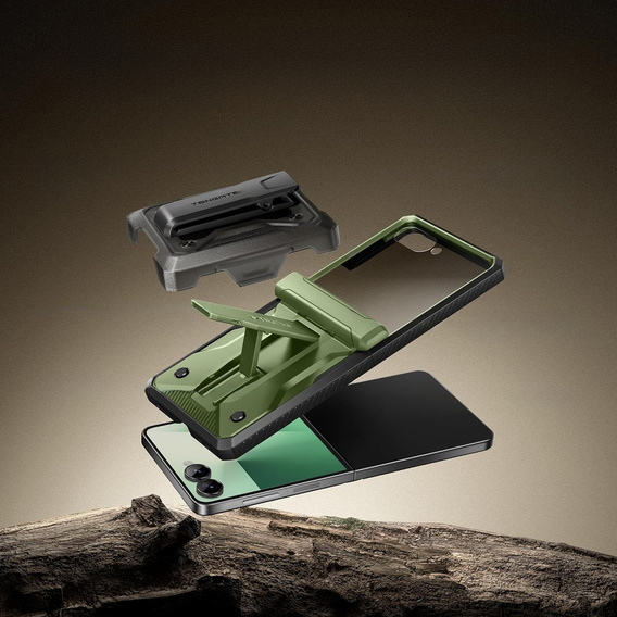 Puzdro Tongate MECH s MagSafe pre Samsung Galaxy Z Flip7 FE / Z Flip6, zelené