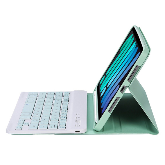 Puzdro s bluetooth klávesnicou pre iPad mini 8.3" 2021 (6 gen.) / iPad mini 8.3" 2024 (7 gen.), zelený