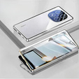 Puzdro pre Xiaomi Redmi Note 14 Pro+, Magnetic Dual Glass, strieborné