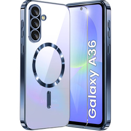 Puzdro pre Samsung Galaxy A36, Electro MagSafe, tmavomodré + sklo na displej