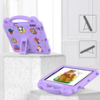 Detské puzdro pre iPad 9.7" 2018/2017 (6/5 gen.) / Pro 9.7" 2016, Cute Patterns, so stojanom, fialové