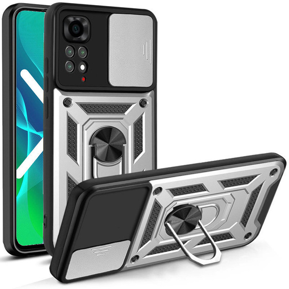 Obal na mobil pre Xiaomi Redmi Note 11, CamShield Slide, strieborné