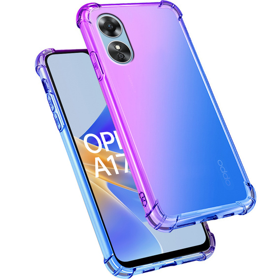 Puzdro pre Oppo A17, Gradient Dropproof, Fialová / modrá