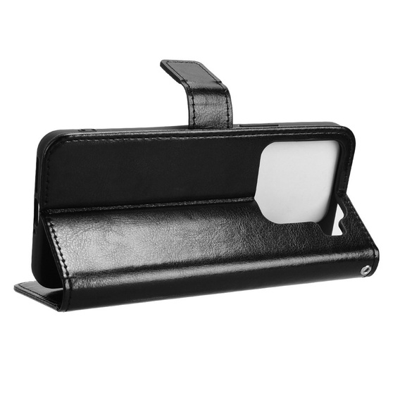 Klapkové puzdro pre Xiaomi 15, Crazy Horse Wallet, čierne