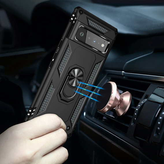 Pancierované obal na mobil pre Google Pixel 6 Pro, Nox Case Ring, čierne