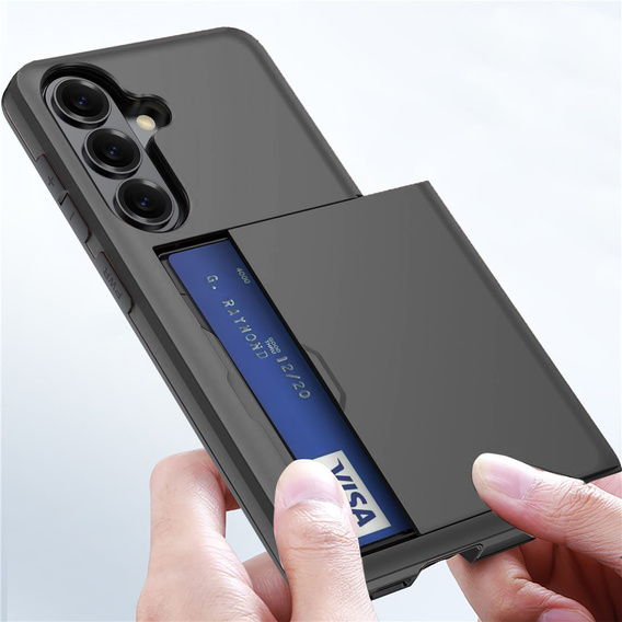 Puzdro s držiakom na karty pre Samsung Galaxy S26, čierne