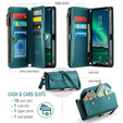 Puzdro CASEME pre Samsung Galaxy S25 FE, RFID Leather Wallet, s popruhom cez rameno, zelený