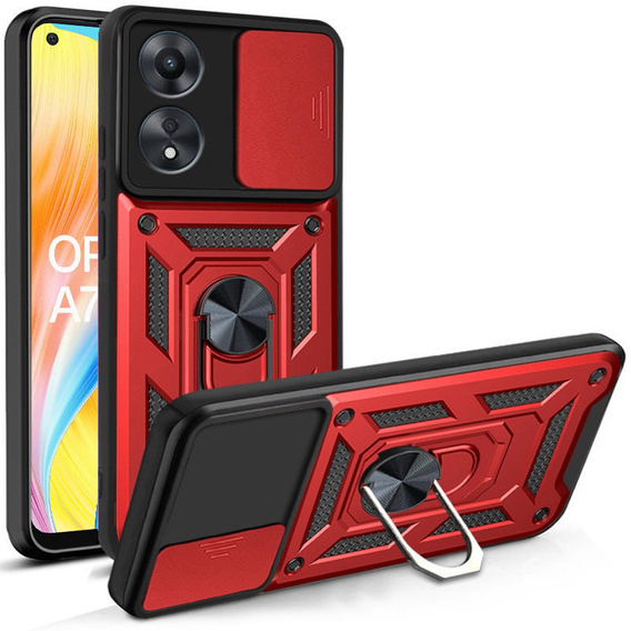 Obal na mobil pre Oppo A78 4G, CamShield Slide, červené