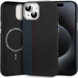 Puzdro pre iPhone 15, Carbon Fiber MagSafe, čierna / modrá