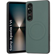 Obal na mobil pre Sony Xperia 1 VI, Leather Hybrid MagSafe, zelený