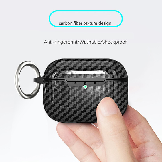 Puzdro TPU s textúrou z uhlíkových vlákien pre AirPods Pro 3
