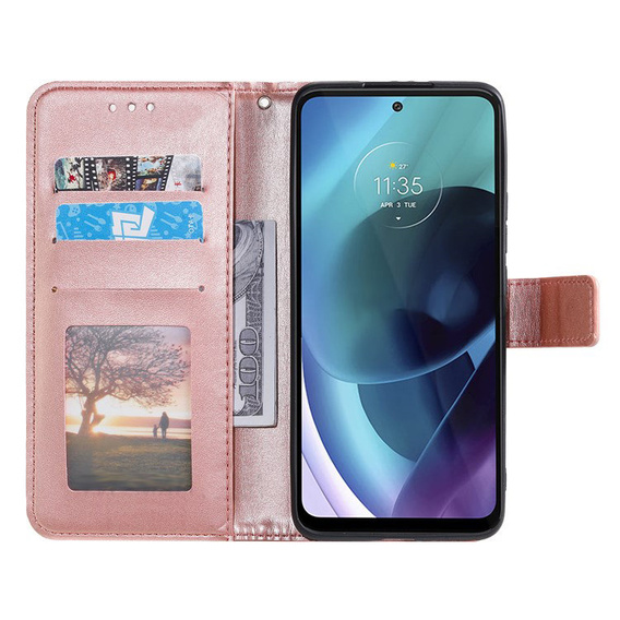 Klapkové puzdro pre Motorola Moto G71 5G, Mandala, modré