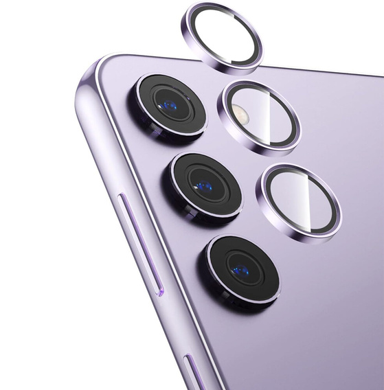 2x tvrdené sklo ERBORD na kameru Samsung Galaxy S24+ Plus, fialové