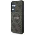 GUESS Obal na mobil pre Samsung Galaxy S25, 4G Ring Classic Logo, hnedé