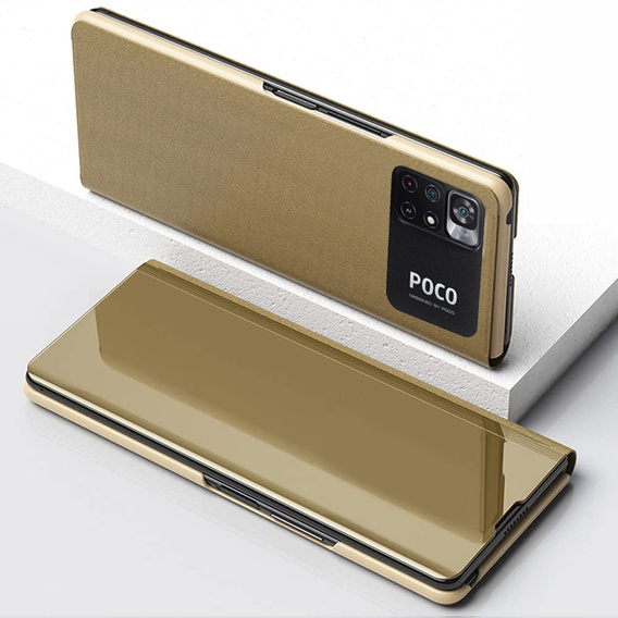Obal na mobil pre Xiaomi Poco M4 Pro 4G, Clear View, zlaté