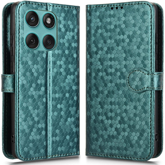 Flipové puzdro pre Motorola Edge 60 / 60 Fusion, Wallet Rhombus, zelený