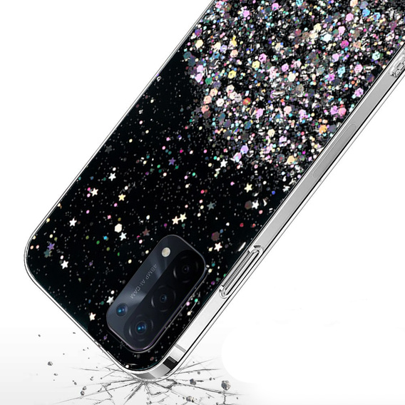 Obal na mobil pre Oppo A54 5G/A74 5G/A93 5G, Glittery, čierne