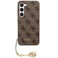GUESS Obal na mobil pre Samsung Galaxy A55, 4G Charms Collection Hardcase, hnedé