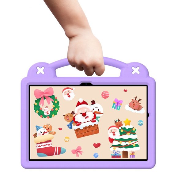Detské puzdro pre Samsung Galaxy Tab A9+, Cute Patterns, so stojanom, fialové
