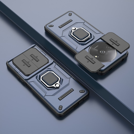Puzdro pre Xiaomi Redmi A3, KickStand Camera Lens, modré