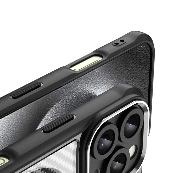 Puzdro pre iPhone 16 Pro, Fusion Hybrid Carbon, pre MagSafe, čierne