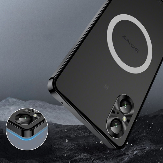 Ochranné puzdro na fotoaparát pre Sony Xperia 5 V, CamShield MagSafe, transparentné / čierne