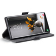 CASEME puzdro pre Samsung Galaxy S22 Ultra, Leather Wallet Case, čierne