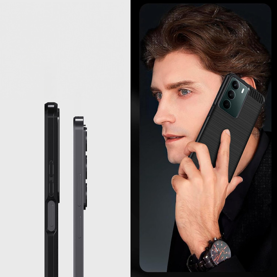 Obal na mobil pre Realme C71, Carbon, čierne