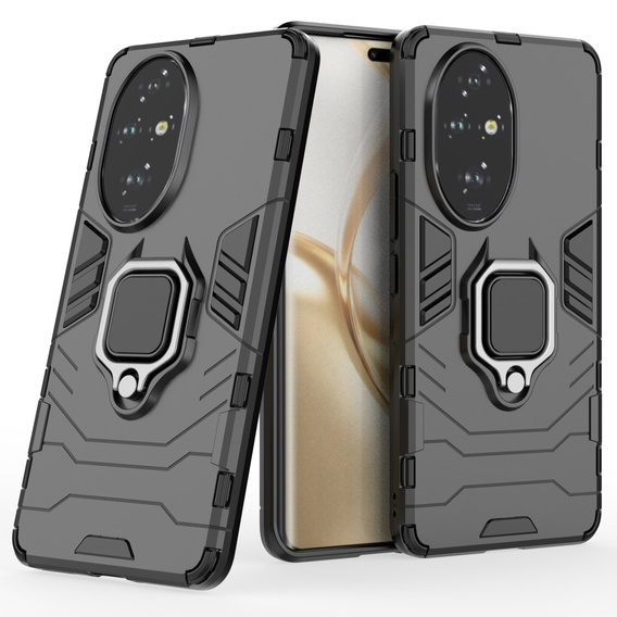 Obal na mobil pre Honor 200 Pro 5G, Kickstand Ring, čierne