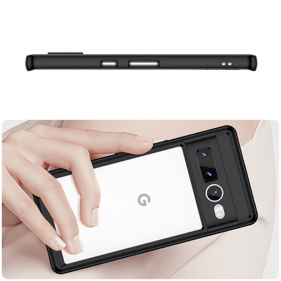 Puzdro pre Google Pixel 7 Pro 5G, Fusion Hybrid, s ochranou fotoaparátu, transparentné / čierne