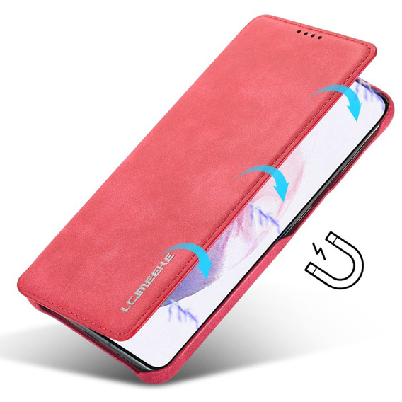 Klapkové puzdro pre Samsung Galaxy S22+ Plus 5G, LC.IMEEKE, červené