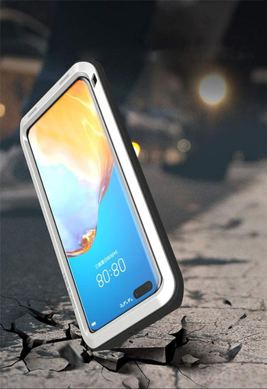 Love Mei Obal na mobil pre Huawei P40 Pro, armored without glass, strieborné