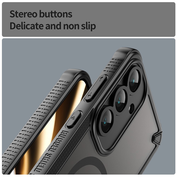 Pancierované puzdro pre Samsung Galaxy S25 FE, pre MagSafe, matné čierne