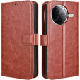 Klapkové puzdro pre Xiaomi Poco F7 Ultra, Crazy Horse Wallet, hnedé