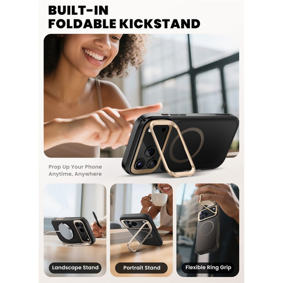 Puzdro Supcase pre iPhone 17 Pro Max, IBLSN Ares Fip Magsafe, Desert Gold