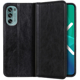 Flipové puzdro pre Motorola Moto G62 5G, Split Leather, čierne