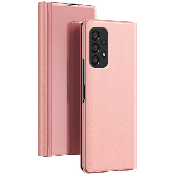 Obal na mobil pre Samsung Galaxy A53 5G, Clear View, ružové rose gold