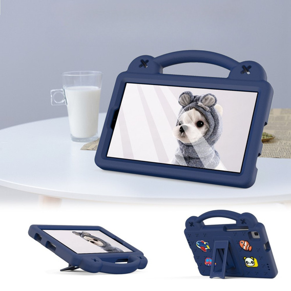 Detské puzdro pre Samsung Galaxy Tab A7 Lite 8.7 T220/T225, Cute Patterns, so stojanom, tmavomodré