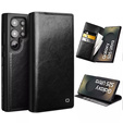 Flipové puzdro pre Samsung Galaxy S25 Ultra, QIALINO Leather Wallet, čierne