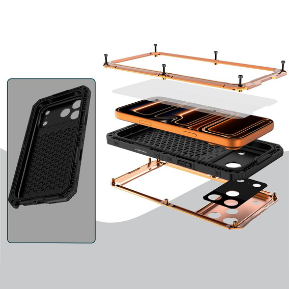 Vodotesné puzdro IP68 pre iPhone 17 Pro, oranžové