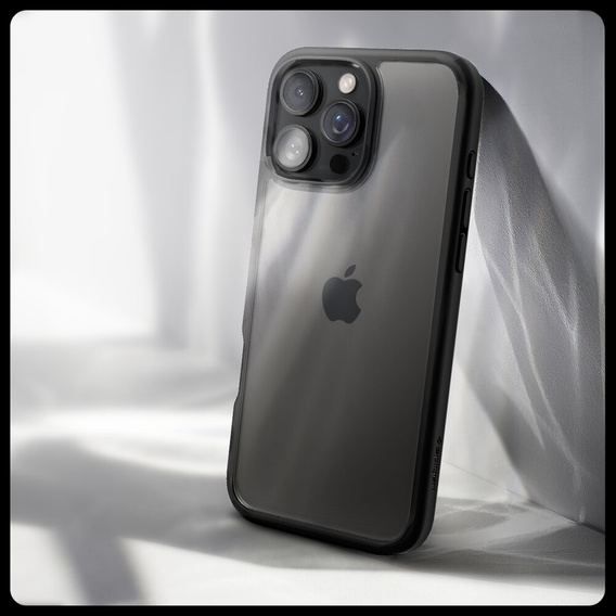 Puzdro Spigen pre iPhone 16 Pro Max, Ultra Hybrid, transparentné / čierne + tvrdené sklo 9H