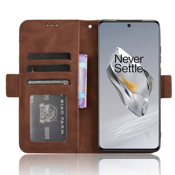 Klapkové puzdro pre OnePlus 12 5G, Card Slot, hnedé