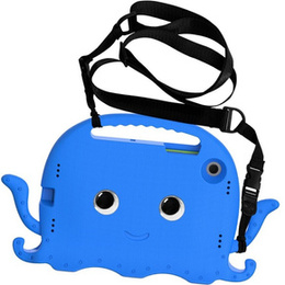 Detské puzdro pre Samsung Galaxy Tab A8 10.5, s rukoväťou, chobotnica, modré